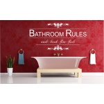  Napis na ścianę, naklejka - Bathroom rules - 124