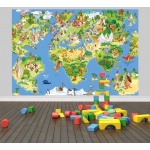  Naklejka dla dzieci - Mapa Świata edukacyjna nr 1 (kolorowa)