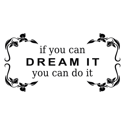  Napis na ścianę, naklejka - If you can dream it you can do it - 13