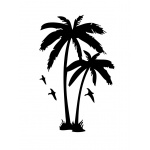  Palma z ptakami - Szablon malarski wielorazowy