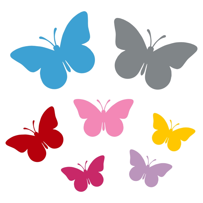  Motyle motylki samoprzylepne matowe od 4 cm do 8 cm - arkusz 25 sztuk 